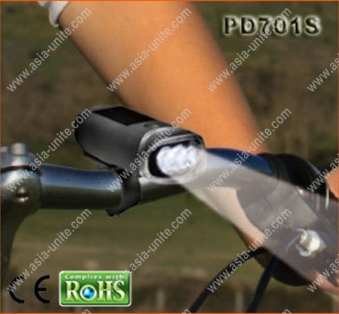 Solar dynoma bicycle flashlight