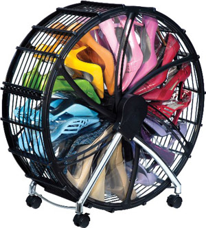 shoe wheel storage system