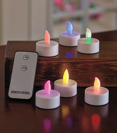 Sets of 6 Remote Control Tea Light Candles
